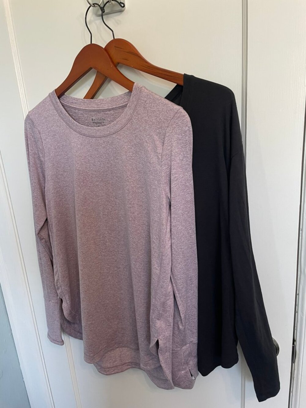 Athleta Long Sleeve Top Bundle Women's M Black Cloudlight + Lavender